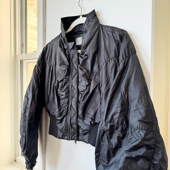 New Free People Movement Glitz Bomber Jacket Coat Oversized Puffer Black XS - Picture 5 of 8